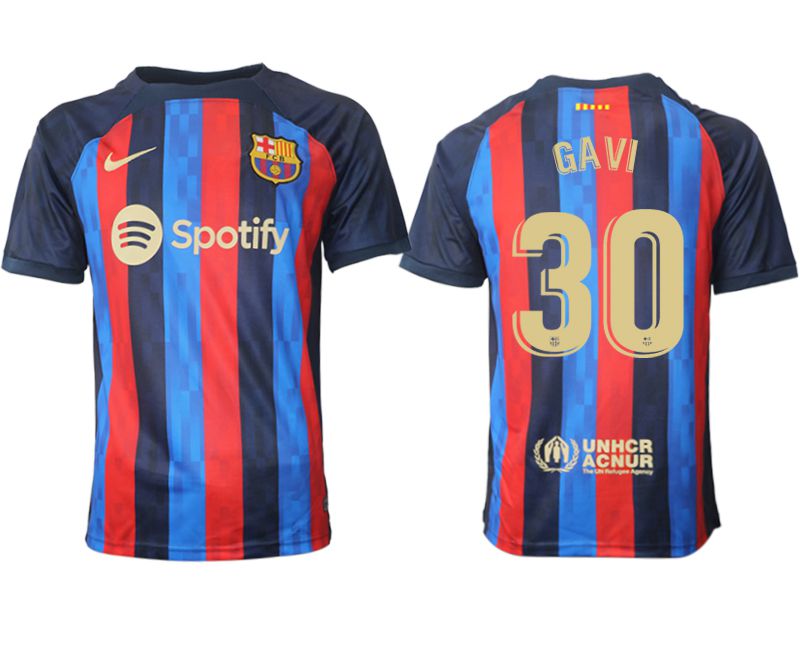 Men 2022-2023 Club Barcelona home aaa version blue #30 Soccer Jersey